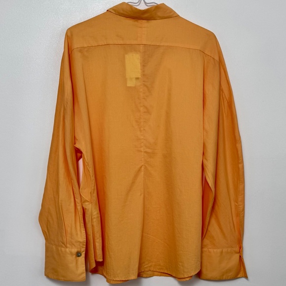 NWT VINCE Sculpted Long Statement Sleeve Voile Shirt 100% Cotton Women's Size L - Picture 3 of 11